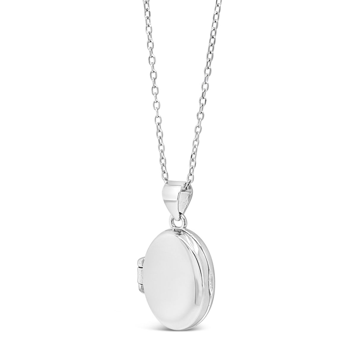sterling silver plain oval photo locket with engraving - Eva Victoria Ireland